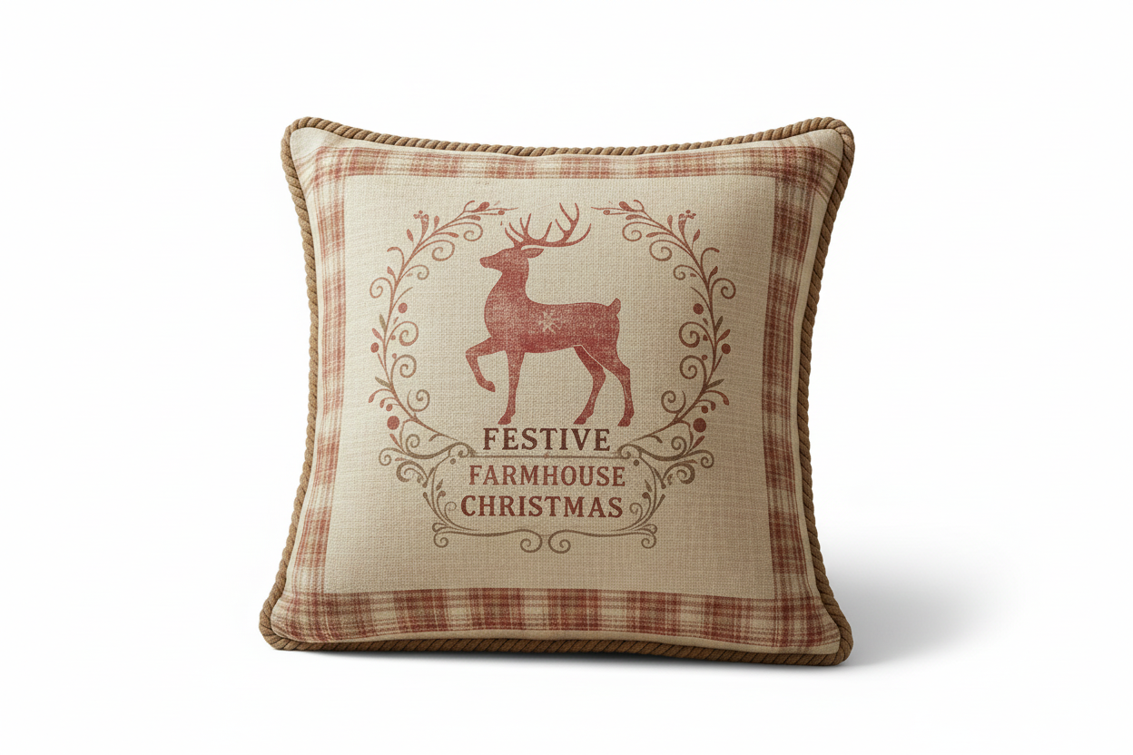 Kissenhülle "Rentier" im Landhausstil