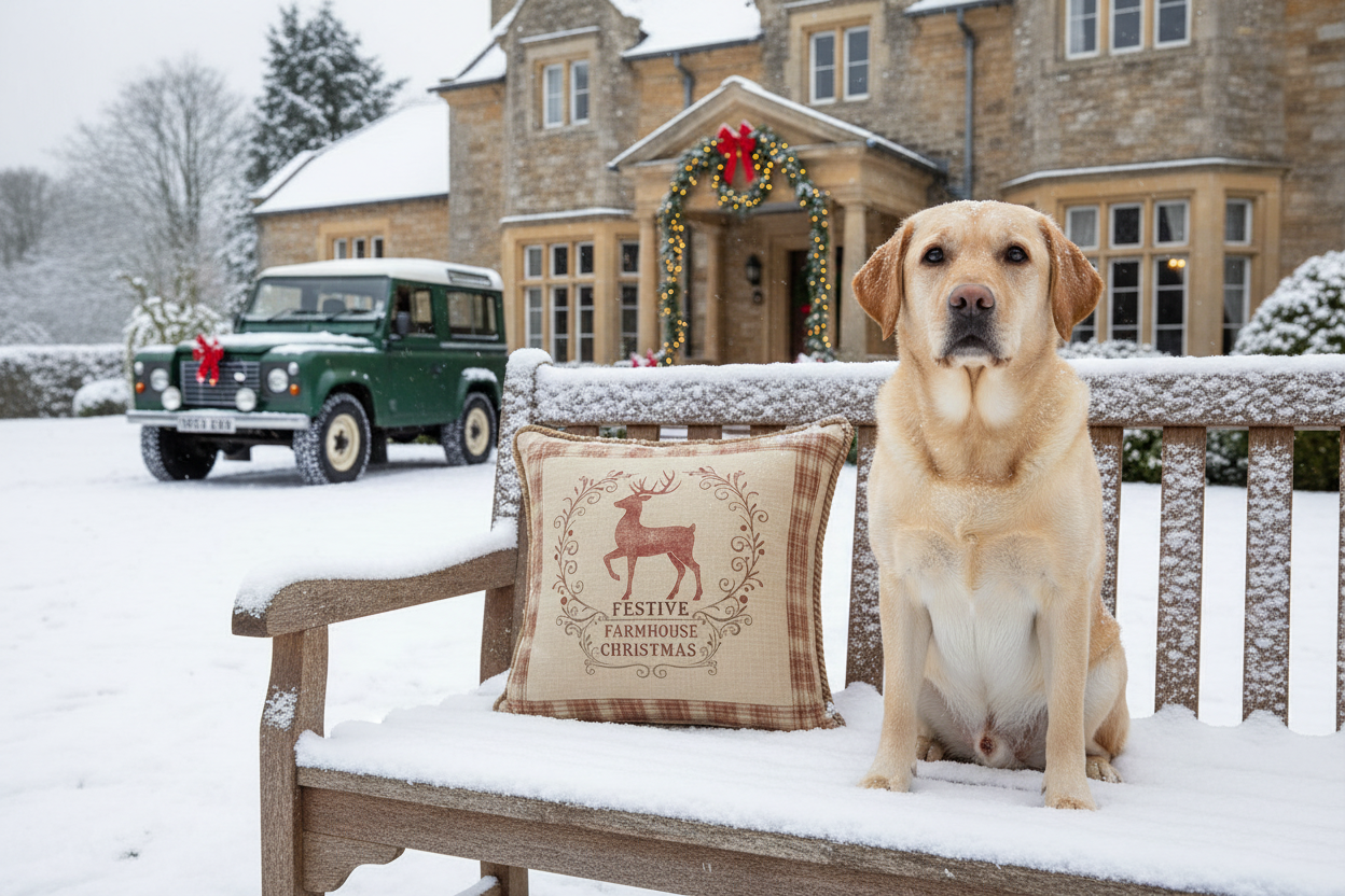Kissenhülle "Rentier" im Landhausstil
