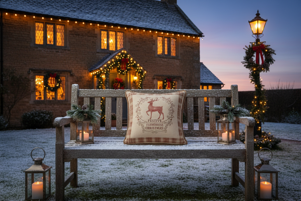 Kissenhülle "Rentier" im Landhausstil