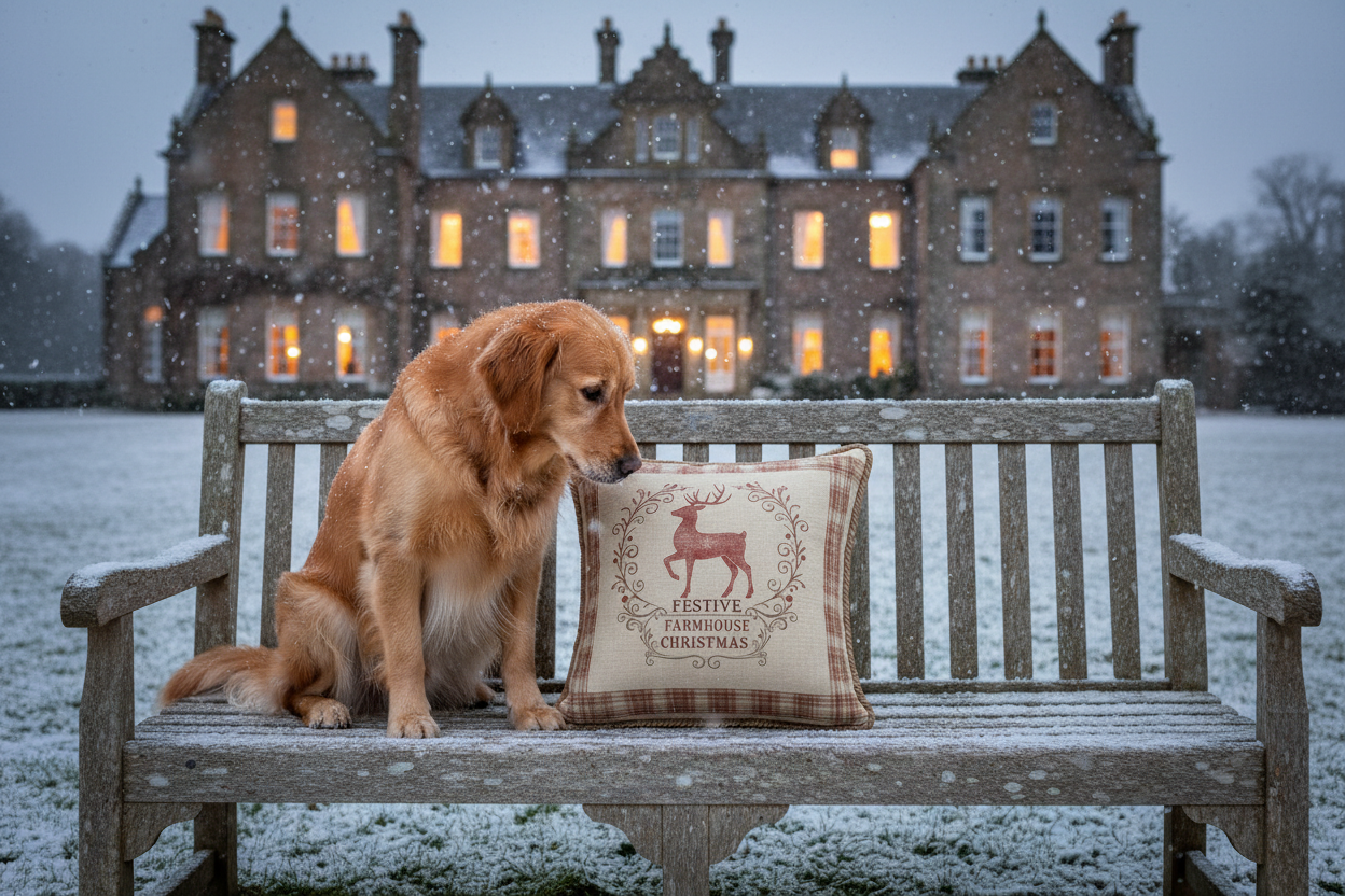 Kissenhülle "Rentier" im Landhausstil