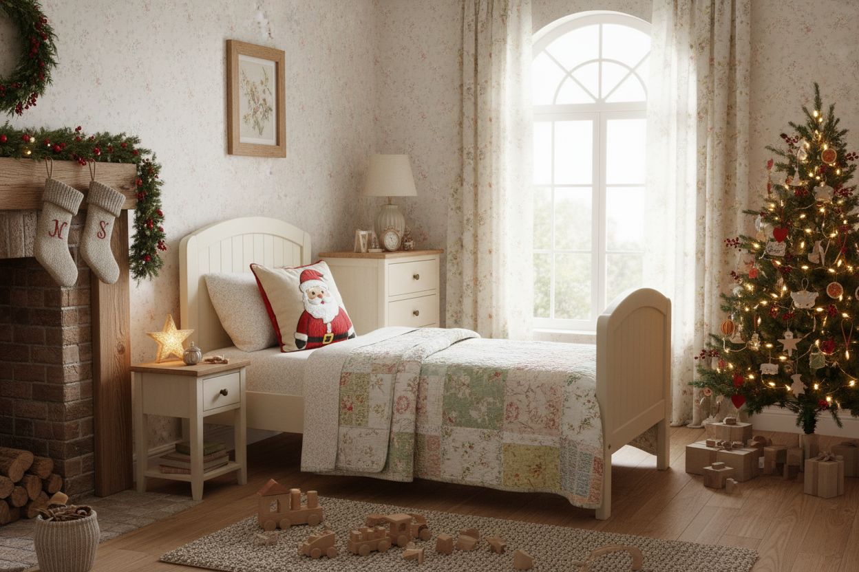 Kissenhülle "Weihnachtsmann" im Landhausstil