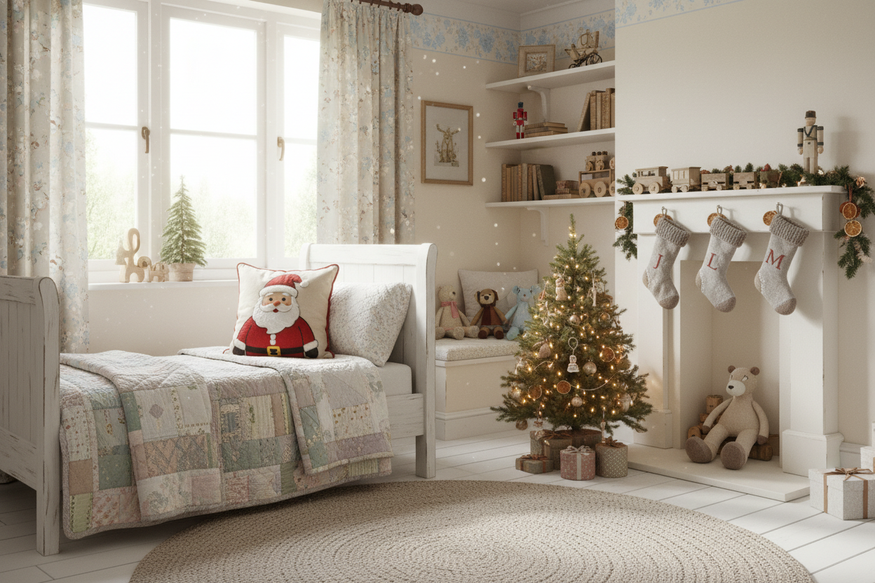 Kissenhülle "Weihnachtsmann" im Landhausstil