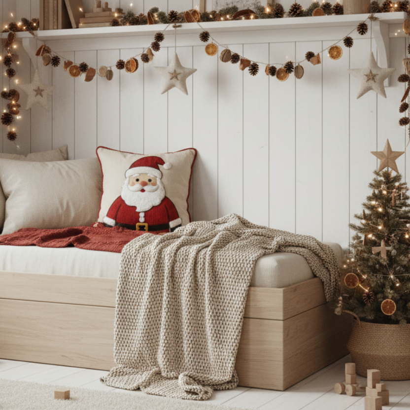 Kissenhülle "Weihnachtsmann" im Landhausstil