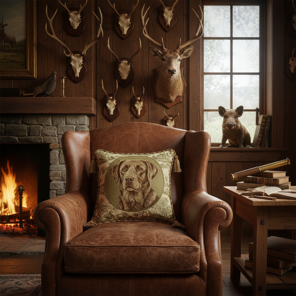 Kissenhülle "Labrador Retriever braun" im Landhausstil