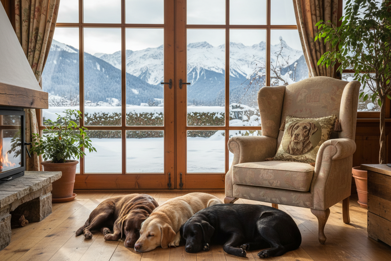 Kissenhülle "Labrador Retriever braun" im Landhausstil