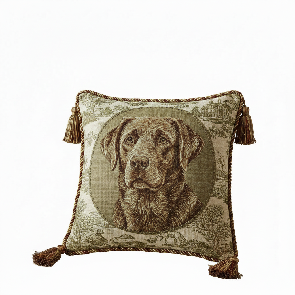 Kissenhülle "Labrador Retriever braun" im Landhausstil