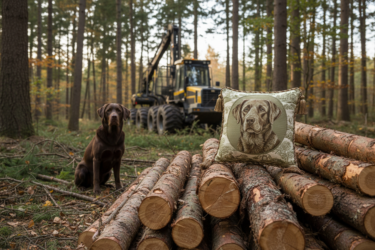 Kissenhülle "Labrador Retriever braun" im Landhausstil