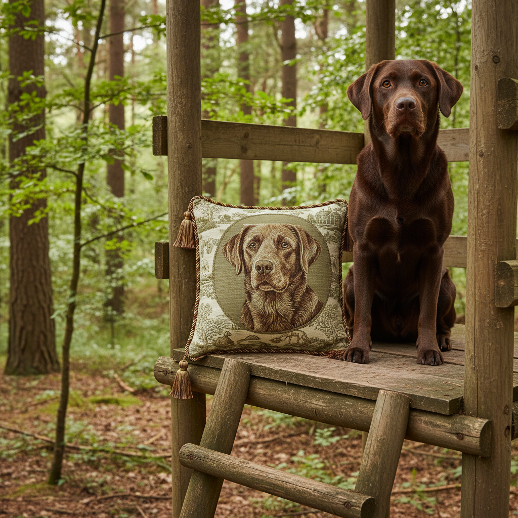 Kissenhülle "Labrador Retriever braun" im Landhausstil
