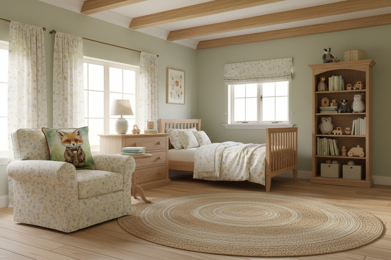 Kissenhülle "Fuchswelpen" im englischen Landhausstil