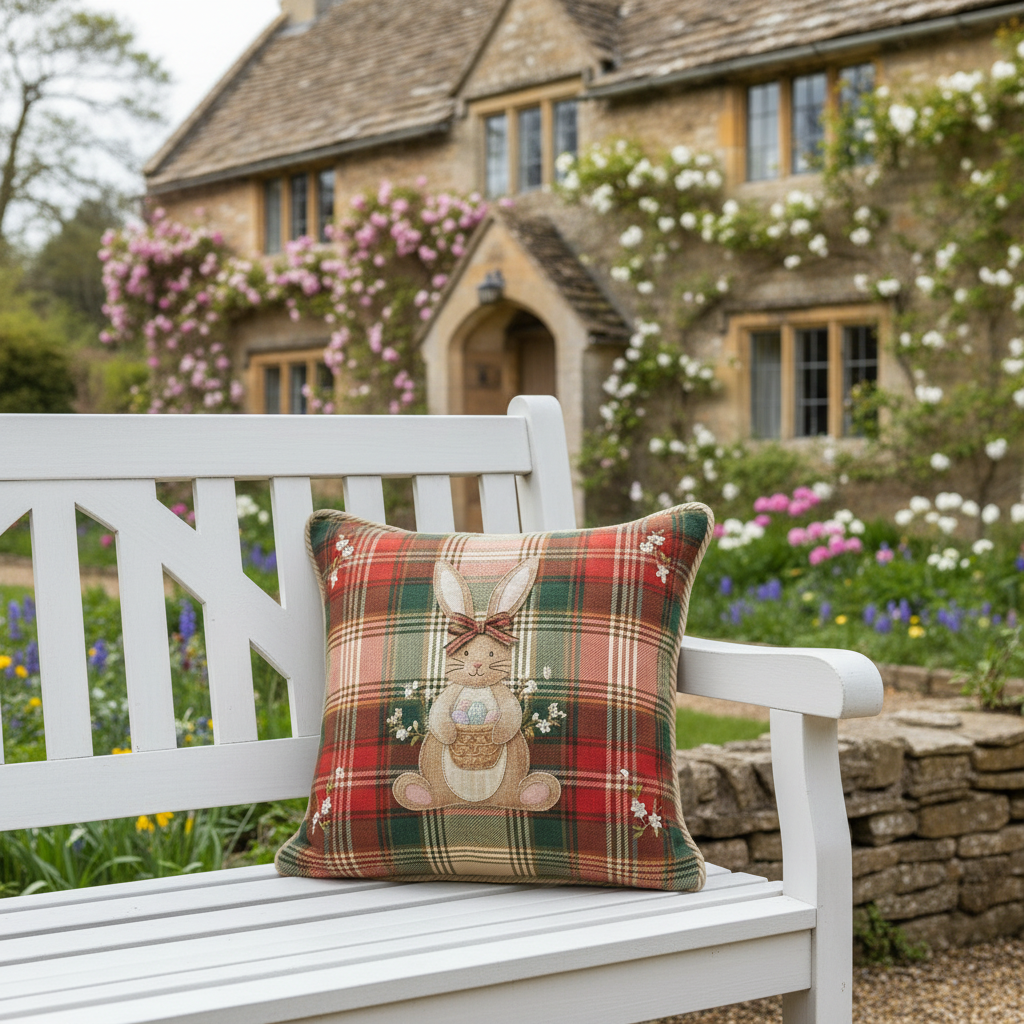 Kissenhülle "Osterhase" im englischen Landhausstil