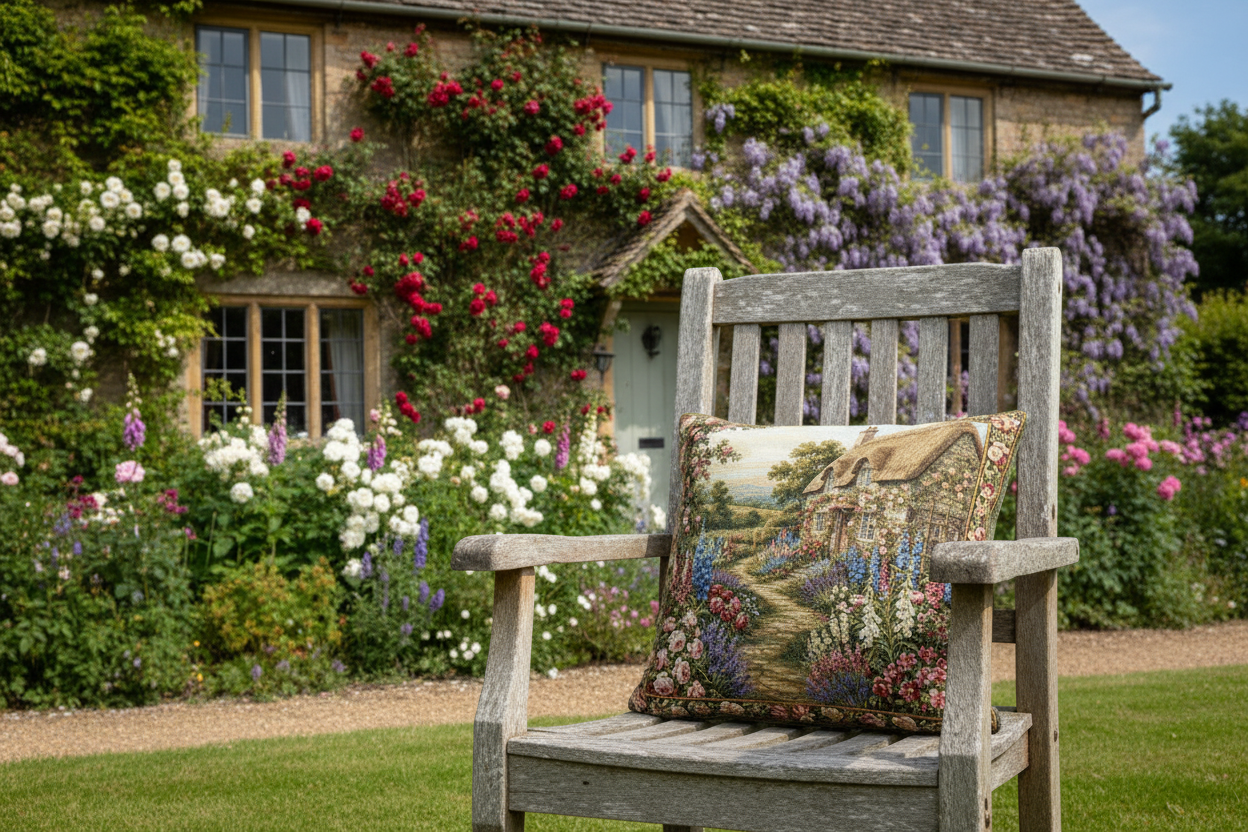 Kissenhülle „Cottage Garden“ im englischen Landhausstil