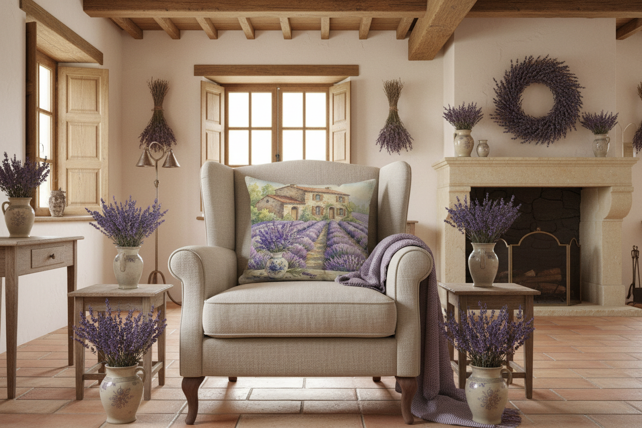 Kissenhülle „Französischer Landhausgarten“ im französischen Landhausstil