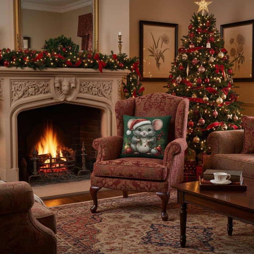 Dekokissen Weihnachtsmaus Landhausstil