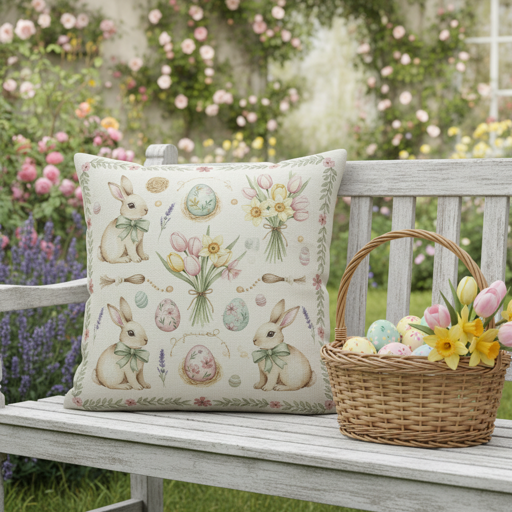 Kissenhülle "Ostern" im Landhausstil