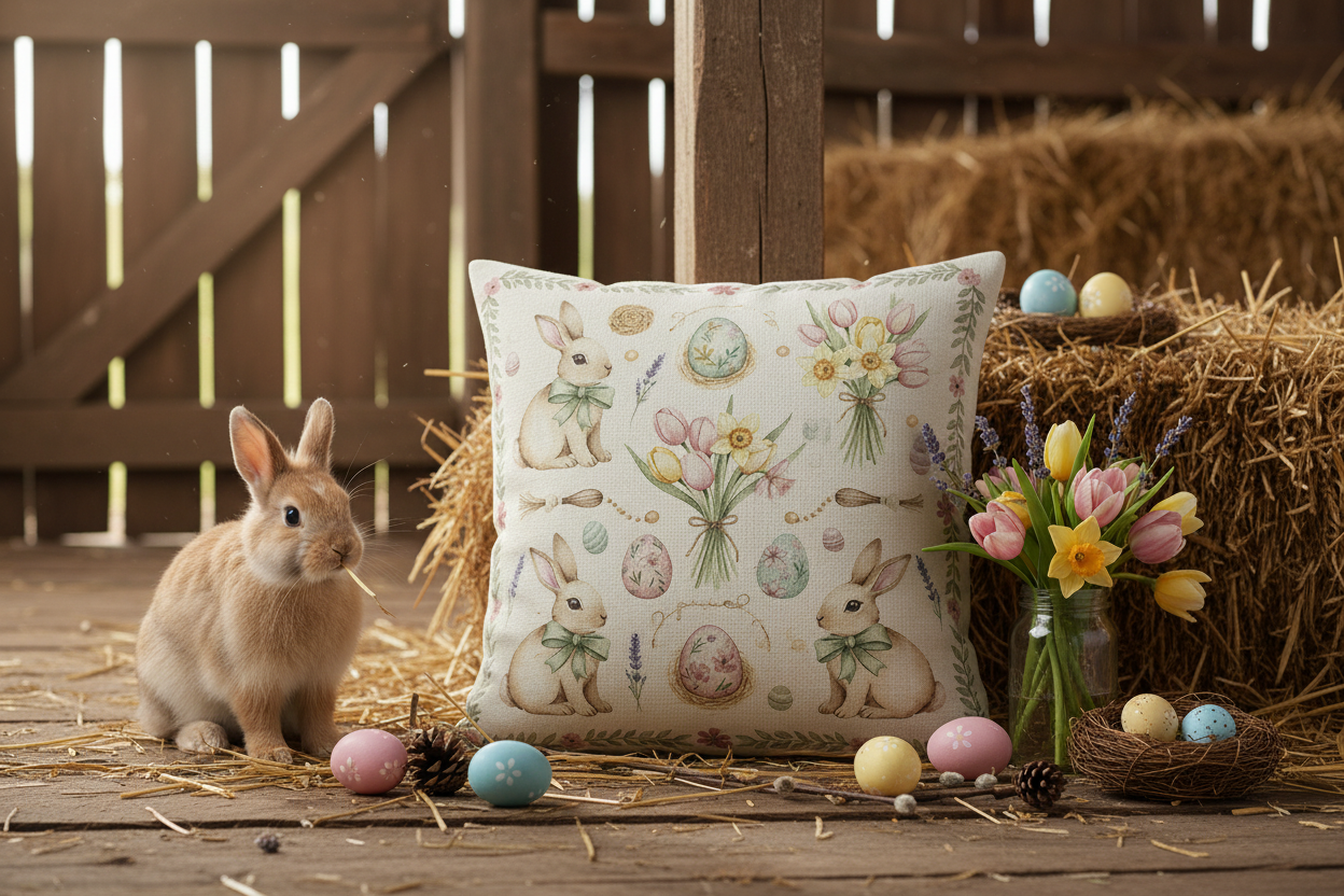 Kissenhülle "Ostern" im Landhausstil