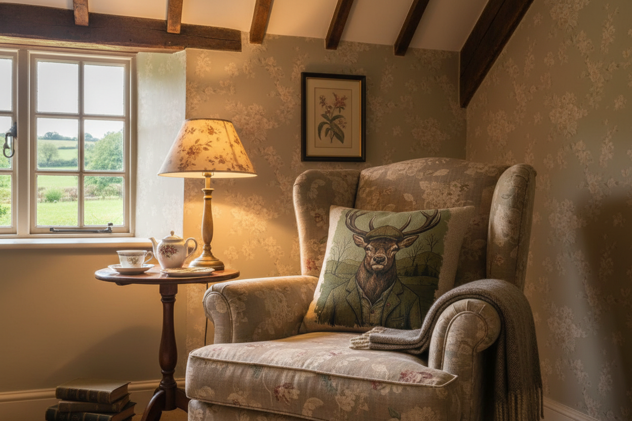 Kissenhülle "Hirsch" im Landhausstil