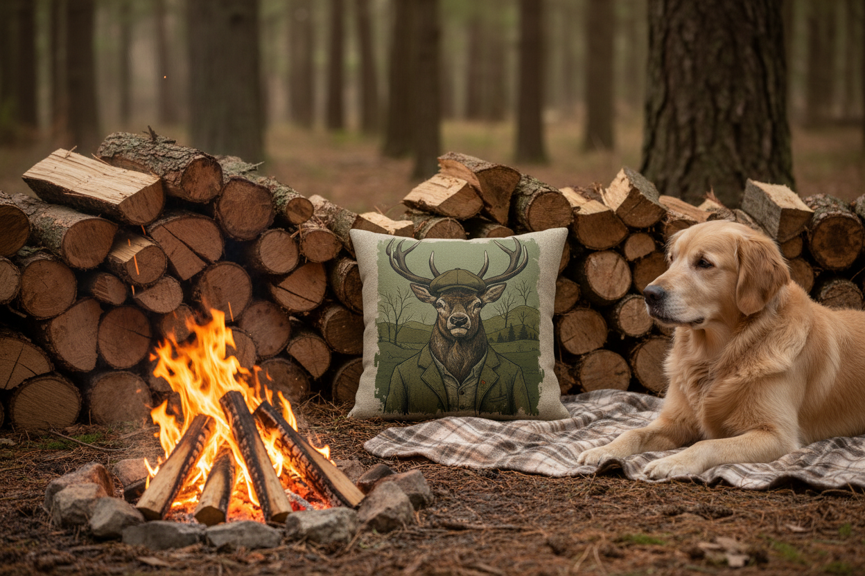 Kissenhülle "Hirsch" im Landhausstil