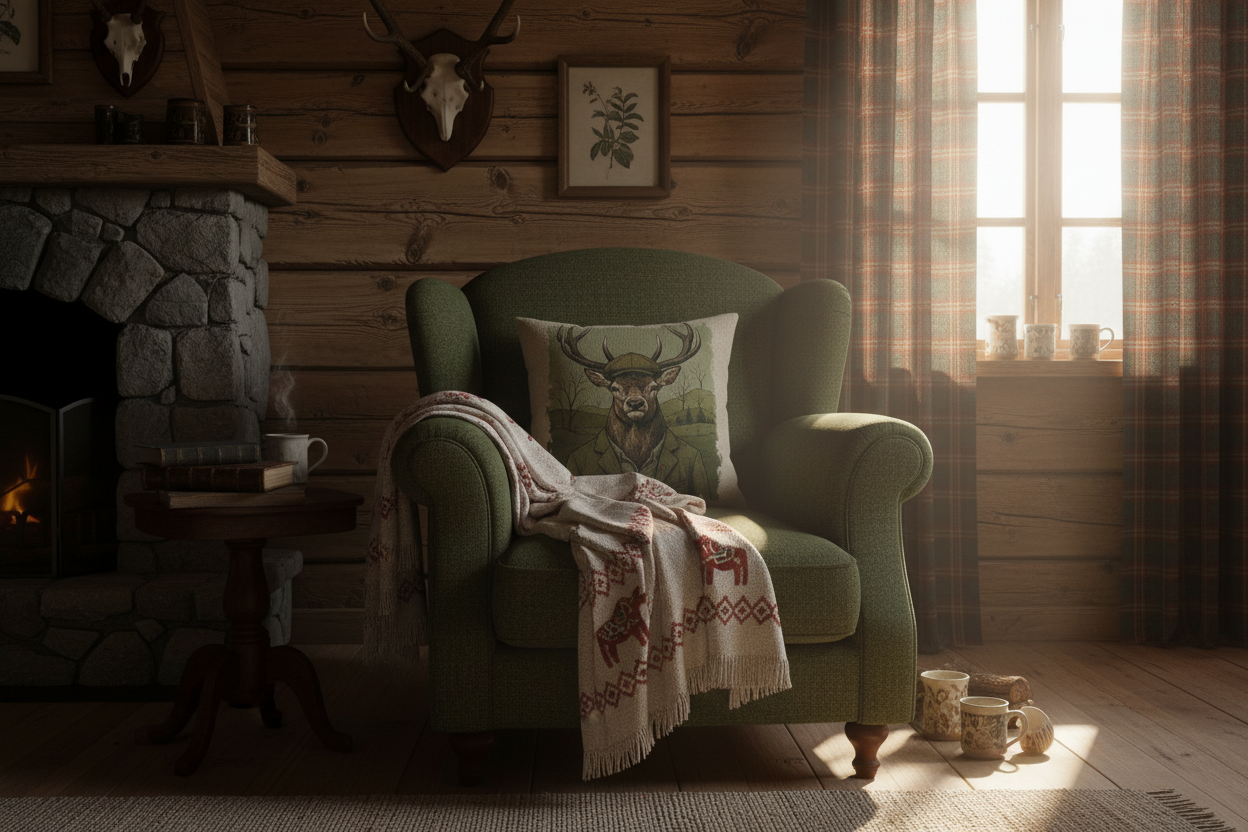 Kissenhülle "Hirsch" im Landhausstil