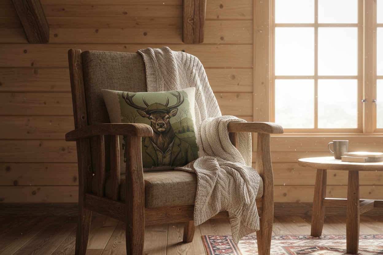 Kissenhülle "Hirsch" im Landhausstil