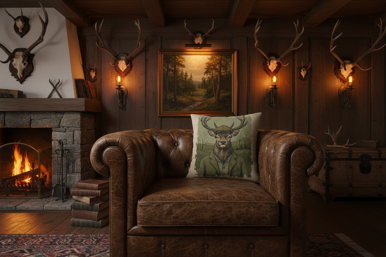 Kissenhülle "Hirsch" im Landhausstil