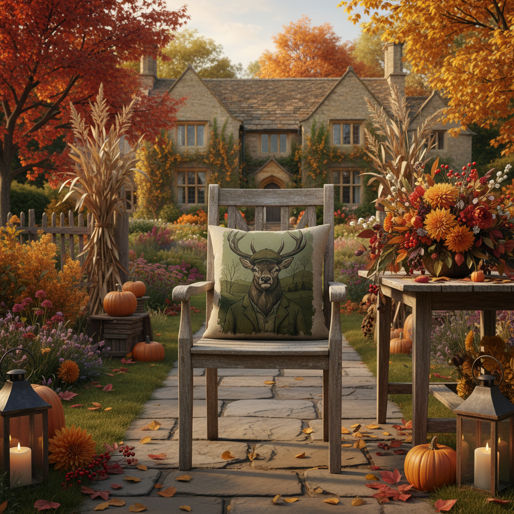 Kissenhülle "Hirsch" im Landhausstil