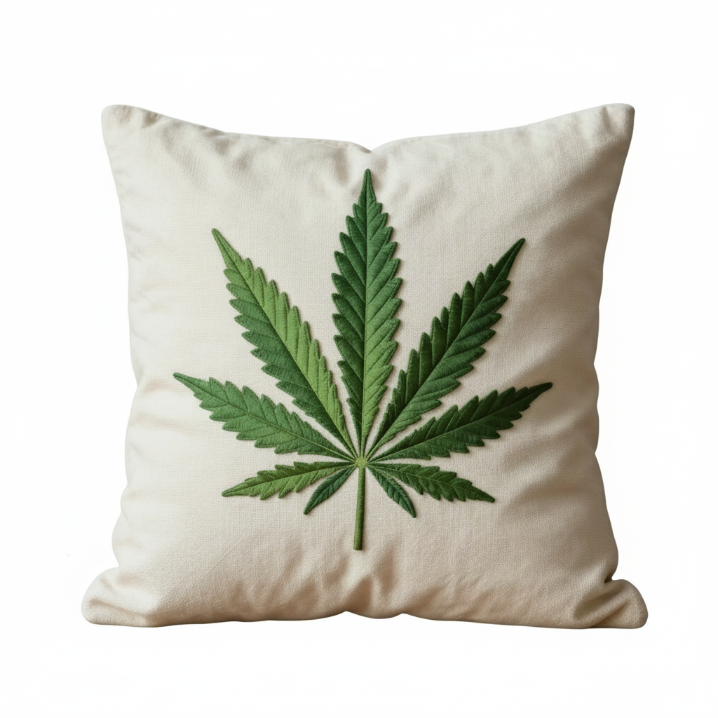 Kissenhülle "Cannabisblatt" im Landhausstil