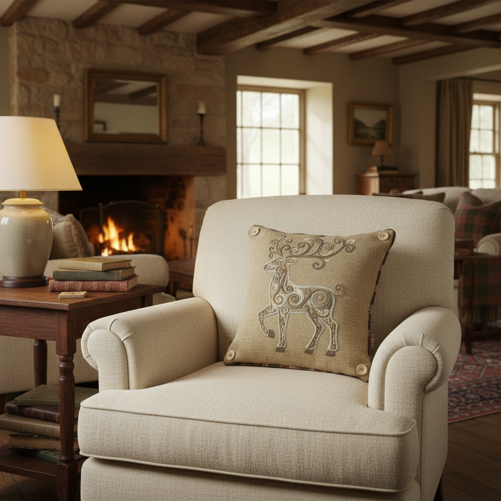 Kissenhülle "Rentier" im Landhausstil