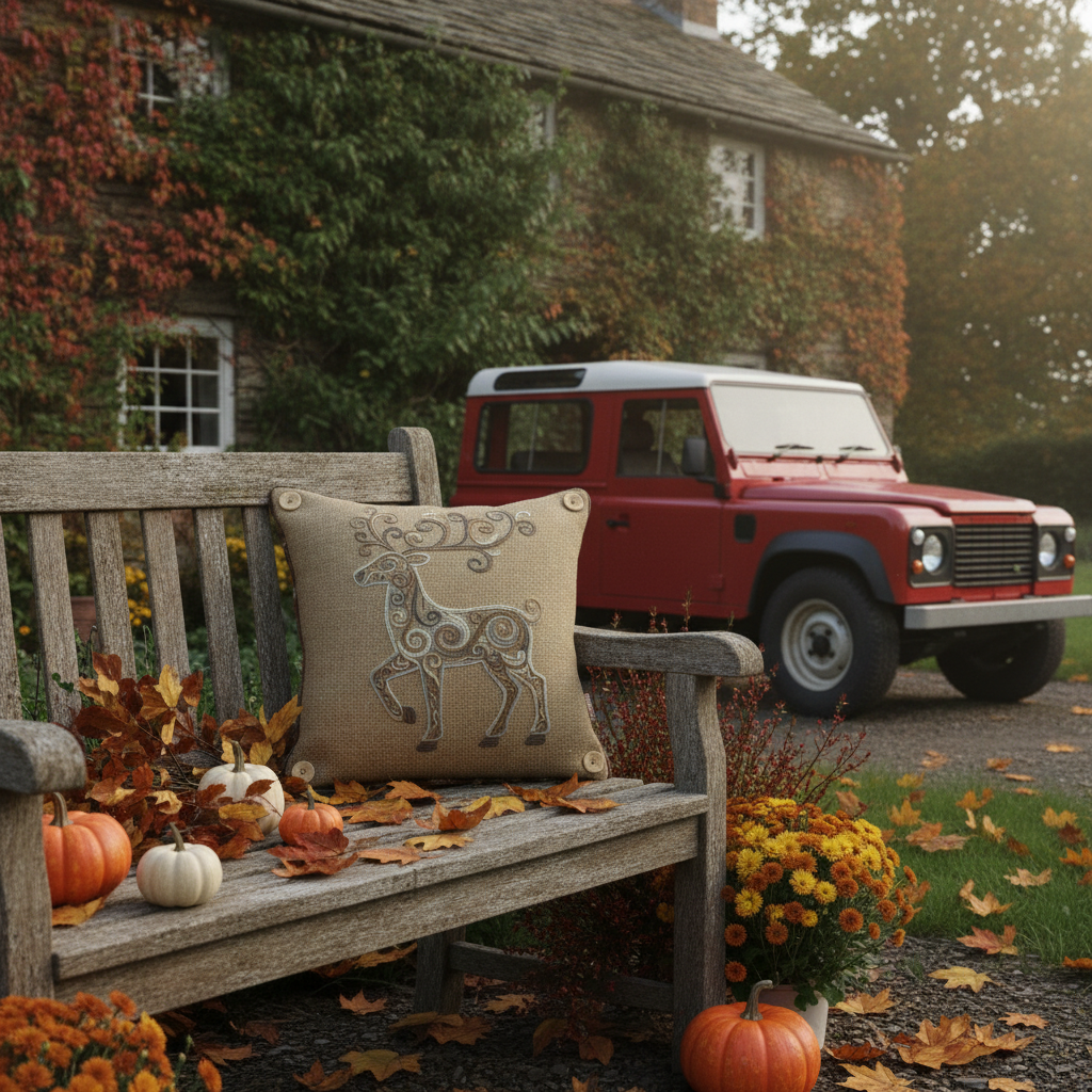 Kissenhülle "Rentier" im Landhausstil