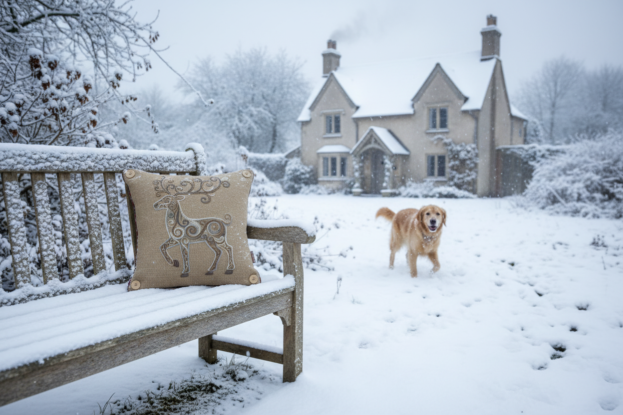 Kissenhülle "Rentier" im Landhausstil